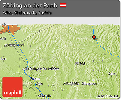 Physical 3D Map of Zöbing An Der Raab