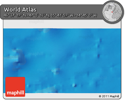 Shaded Relief 3D Map of the Area around 46° 51' 18" N, 15° 13' 29" W