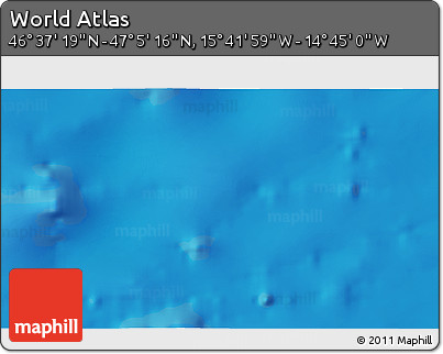 Shaded Relief 3D Map of the Area around 46° 51' 18" N, 15° 13' 29" W