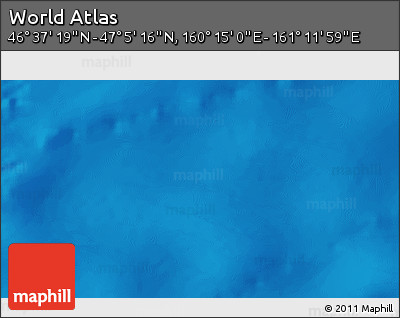 Physical 3D Map of the Area around 46° 51' 18" N, 160° 43' 29" E