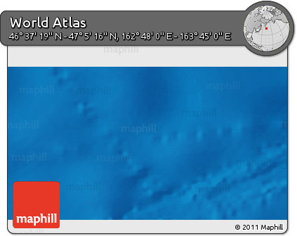 Physical 3D Map of the Area around 46° 51' 18" N, 163° 16' 30" E