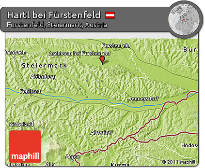 Physical 3D Map of Hartl Bei Fürstenfeld