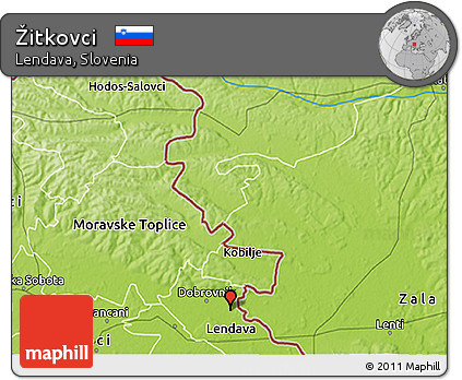 Physical 3D Map of Žitkovci