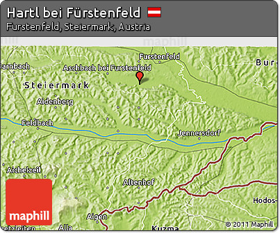 Physical 3D Map of Hartl Bei Fürstenfeld