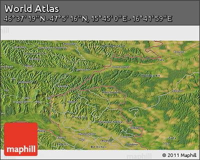 Satellite 3D Map of the Area around 46° 51' 18" N, 16° 13' 30" E