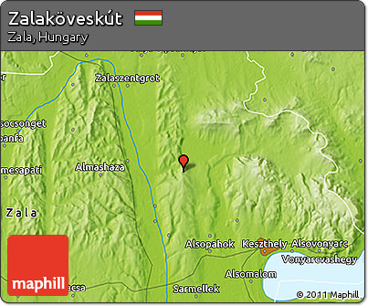 Physical 3D Map of Zalaköveskút