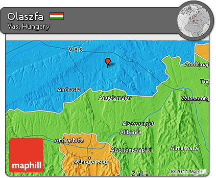 Political 3D Map of Olaszfa