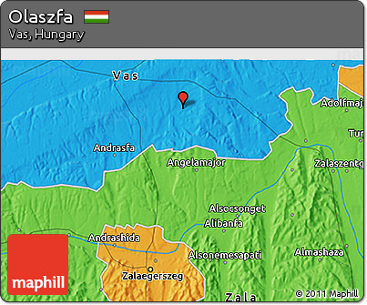 Political 3D Map of Olaszfa