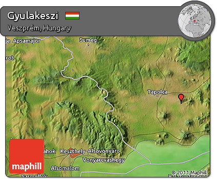 Satellite 3D Map of Gyulakeszi