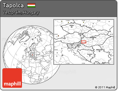 Blank Location Map of Tapolca