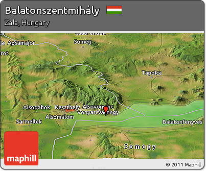 Satellite Panoramic Map of Balatonszentmihály