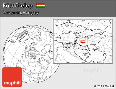 Blank Location Map of Fürdőtelep