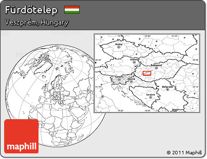 Blank Location Map of Fürdőtelep