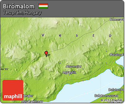 Physical Map of Birómalom