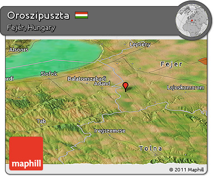 Satellite Panoramic Map of Oroszipuszta