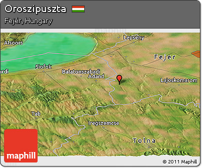 Satellite Panoramic Map of Oroszipuszta