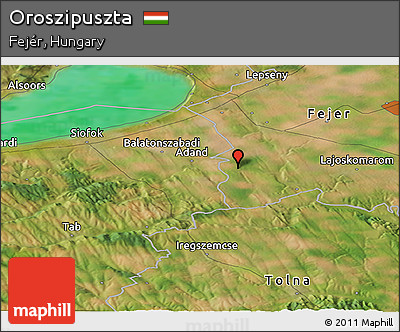 Satellite Panoramic Map of Oroszipuszta