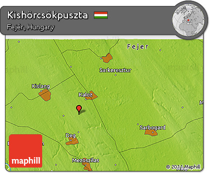 Physical 3D Map of Kishörcsökpuszta