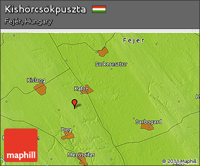 Physical 3D Map of Kishörcsökpuszta