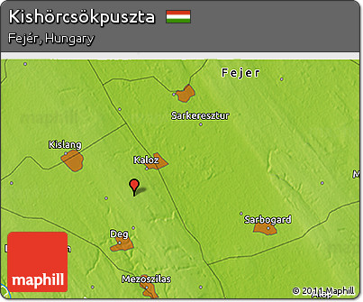 Physical 3D Map of Kishörcsökpuszta