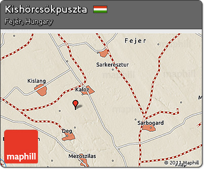 Shaded Relief 3D Map of Kishörcsökpuszta