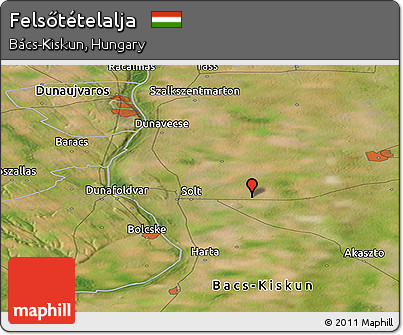 Satellite Panoramic Map of Felsőtételalja