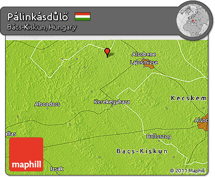 Physical 3D Map of Pálinkásdůlő