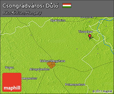 Physical 3D Map of Csongrádvárosi Důlő