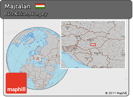 Gray Location Map of Majtalán