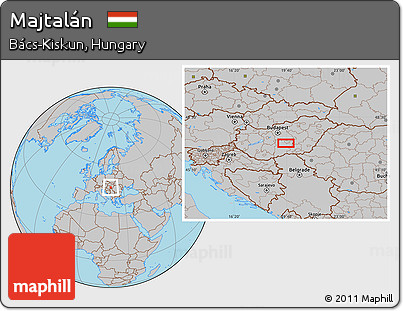 Gray Location Map of Majtalán