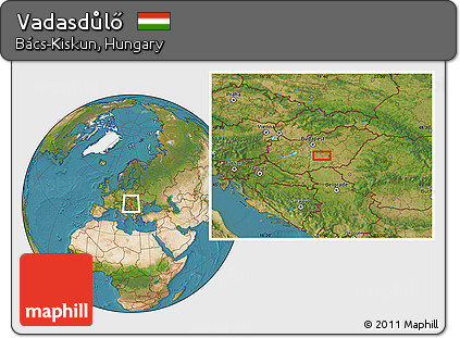 Satellite Location Map of Vadasdůlő