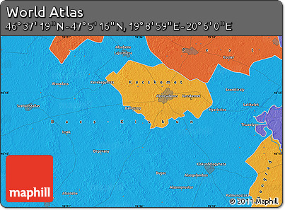 Political Map of the Area around 46°&nbsp;51'&nbsp;18"&nbsp;N,&nbsp;19°&nbsp;37'&nbsp;30"&nbsp;E