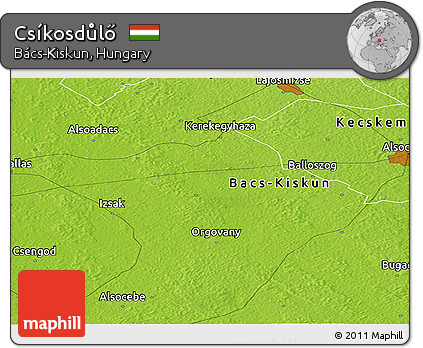 Physical Panoramic Map of Csíkosdůlő