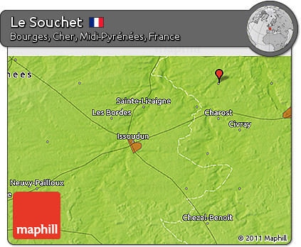 Physical 3D Map of Le Souchet