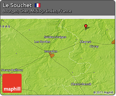 Physical 3D Map of Le Souchet