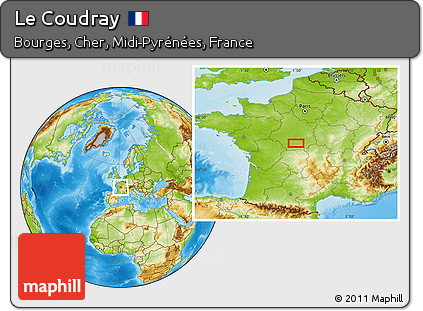 Physical Location Map of Le Coudray