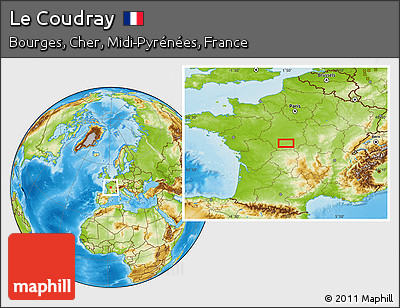 Physical Location Map of Le Coudray