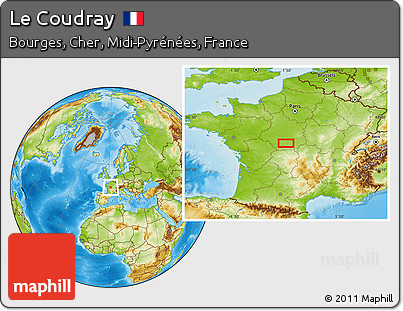 Physical Location Map of Le Coudray