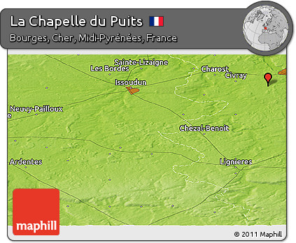 Physical Panoramic Map of La Chapelle Du Puits