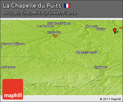 Physical Panoramic Map of La Chapelle Du Puits