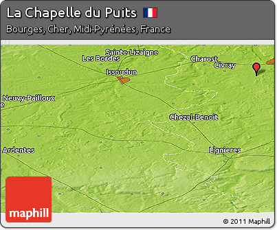 Physical Panoramic Map of La Chapelle Du Puits