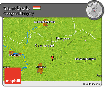 Physical 3D Map of Szentlászló