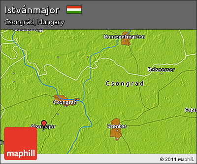 Physical 3D Map of Istvánmajor