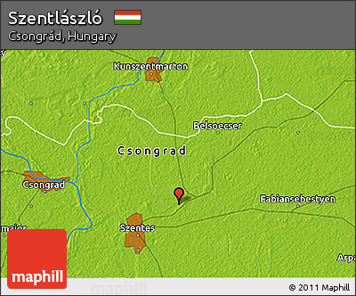 Physical 3D Map of Szentlászló