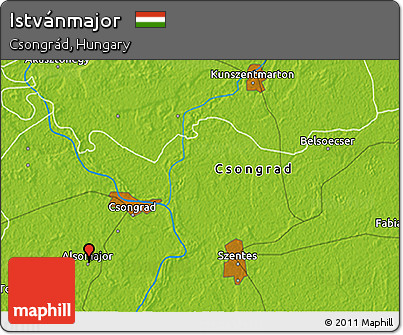 Physical 3D Map of Istvánmajor