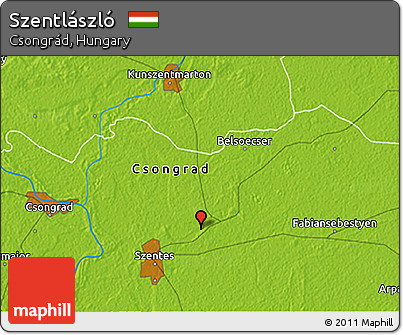 Physical 3D Map of Szentlászló