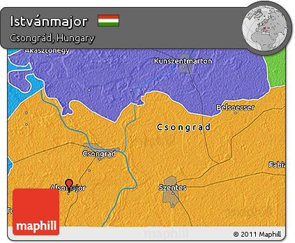 Political 3D Map of Istvánmajor