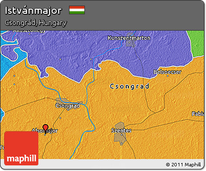 Political 3D Map of Istvánmajor