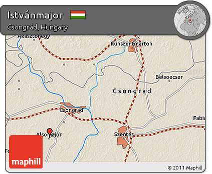 Shaded Relief 3D Map of Istvánmajor