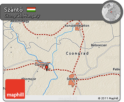 Shaded Relief 3D Map of Szántó